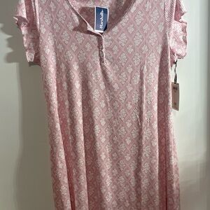 Laura Ashley Pink and White Pajama Dress